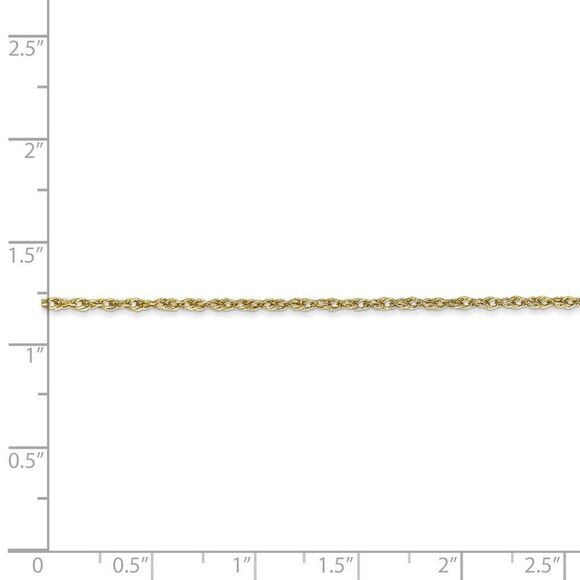 1.3mm 10k Yellow Gold Solid Baby Rope Chain Necklace, 18 Inch - Picture 5 of 8